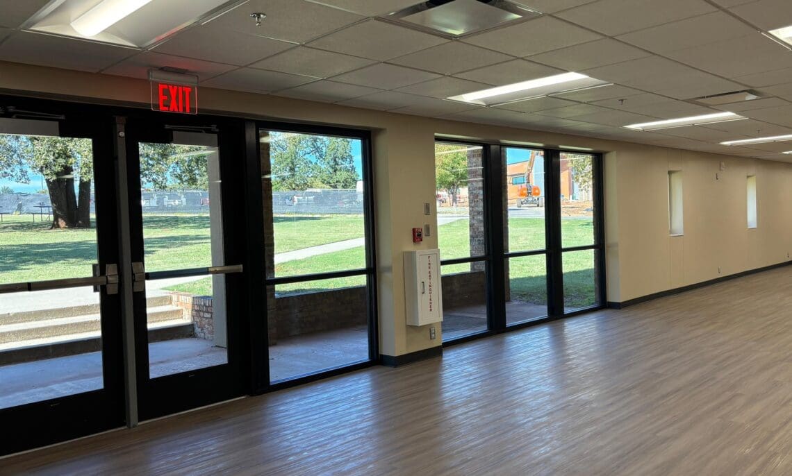 Picture of the interior of our newly renovated dining facility - View out door and front windows