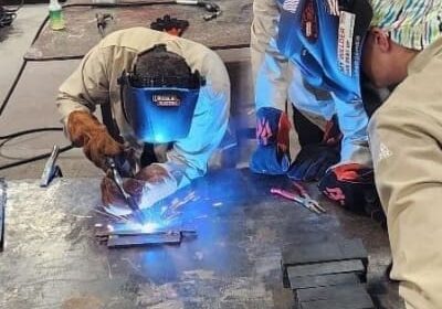 SJC Welding Cropped Sooner Job Challenge welding student in training